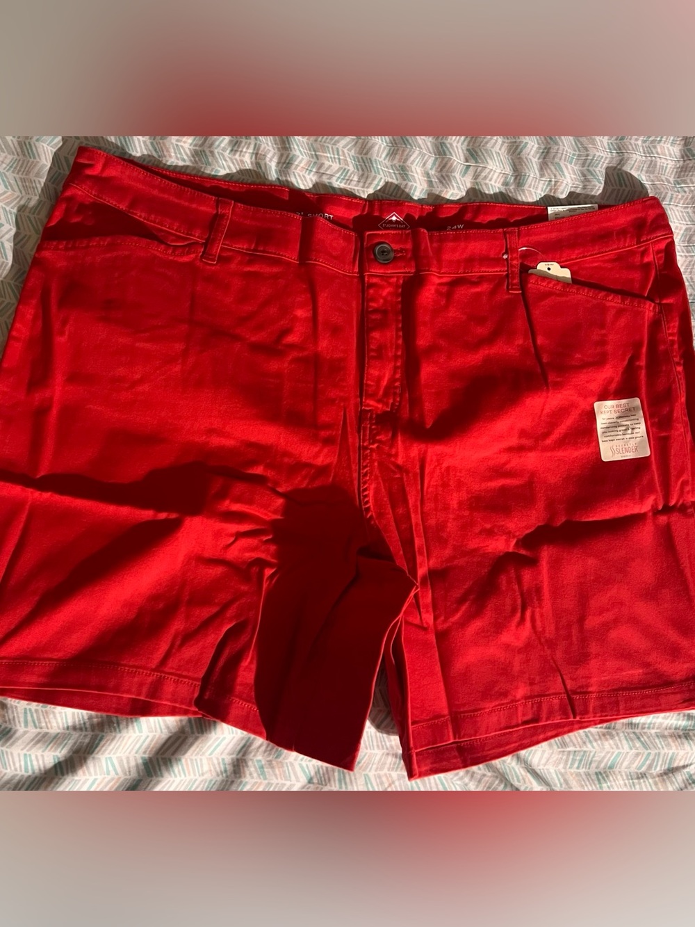 St. John's Bay Vibrant Red Women's Flat-Front Shorts